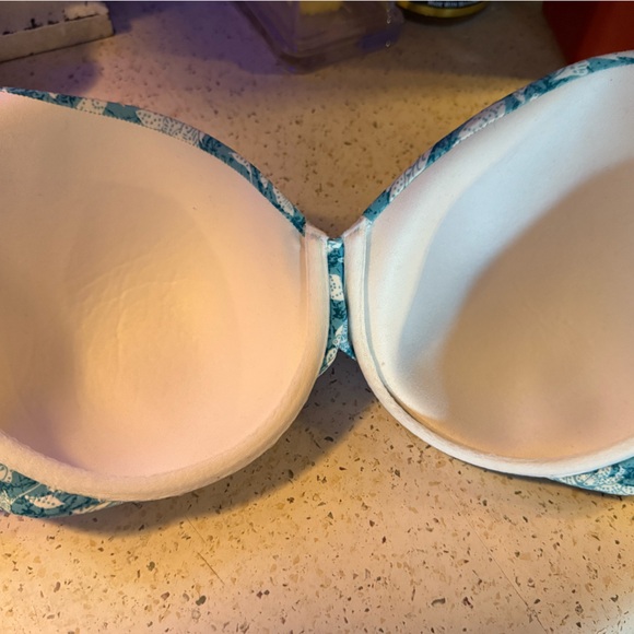 Discontinued Soma Stunning Support minimizer bra blue print 36DDD EUC - Picture 2 of 3